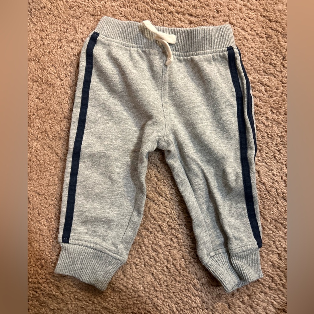 The Children's Place Gray Joggers with Navy Stripes